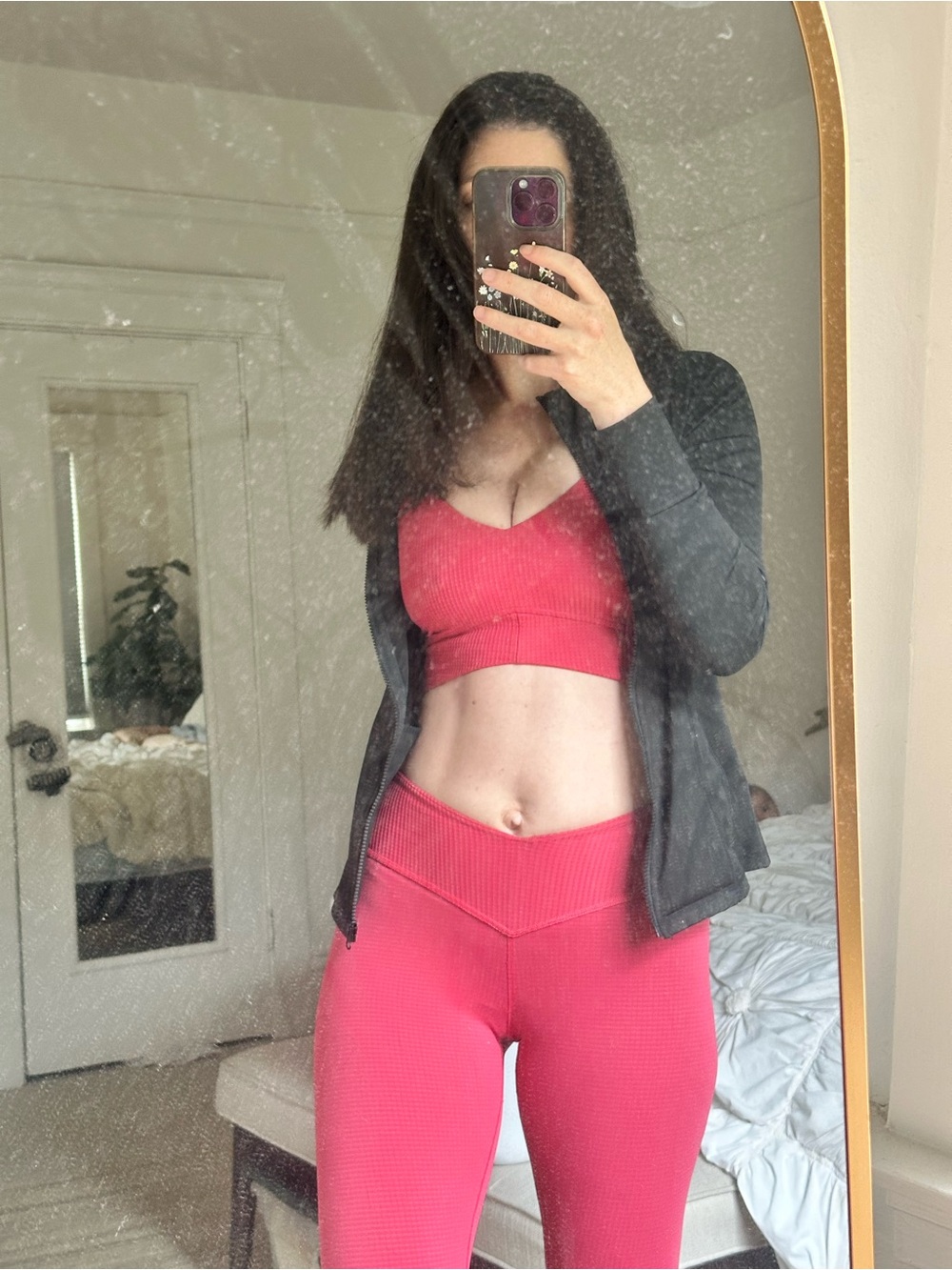 Lululemon Athletica Red Ribbed Set